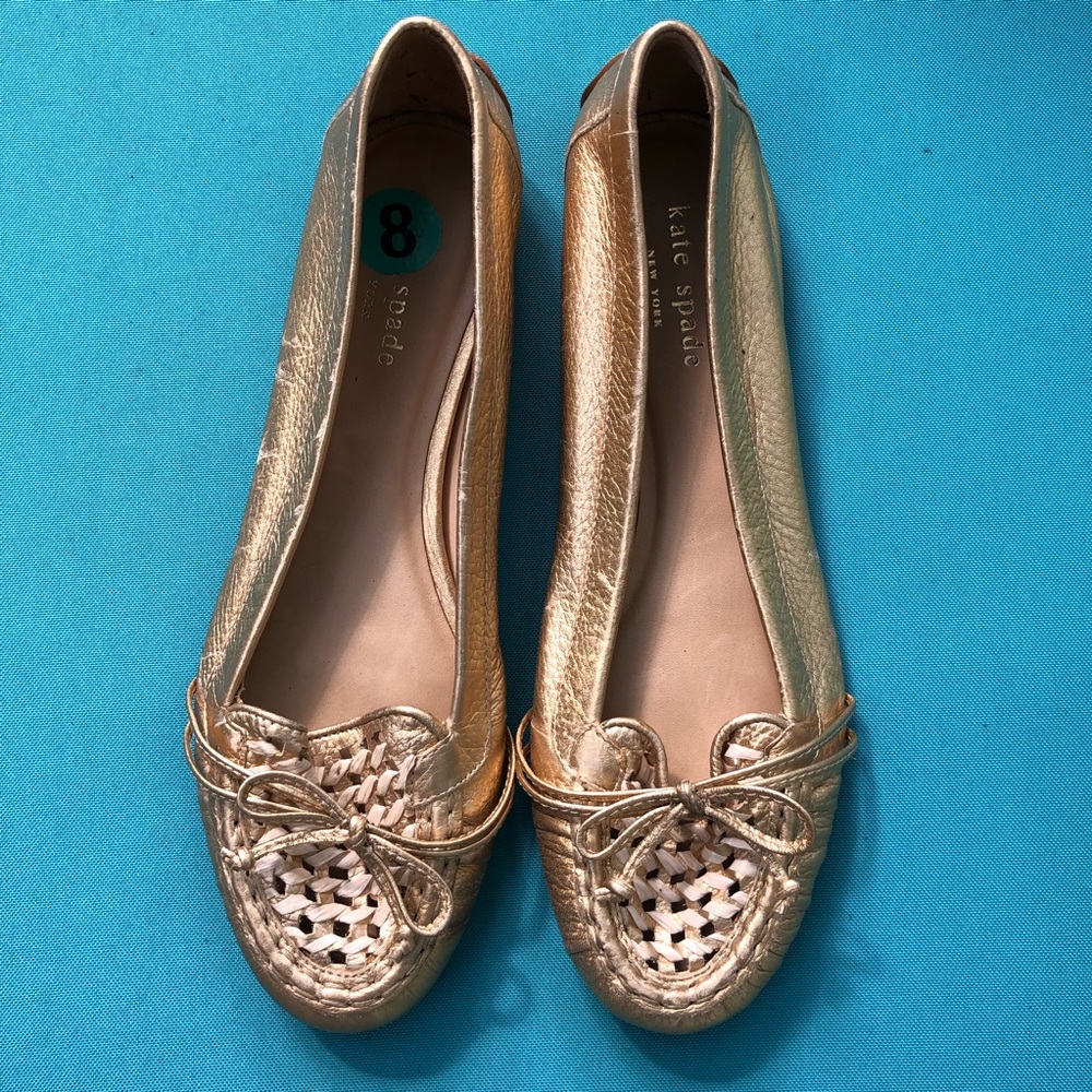 GUC Kate Spade gold flats size 8